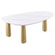 Northam Matte Gold and White 79" Rectangular Sintered Stone Top Dining Room Set