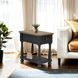 Neue Mills Weathered Black and Brown Rectangular Chairside Table