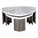 Levis Gray and White Triangular Nesting Cocktail Table with Casters