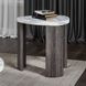 Levis White and Gray Triangular End Table with Casters