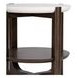 Vellara Dark Walnut and White Round Quartz Stone Top End Table
