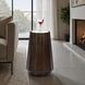 Vellara Dark Walnut and White Round Quartz Stone Top Martini Table