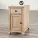 Chesapeake Light White Wash Rectangular Side Table with USB Charging