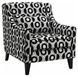 Viviani Black and White Upholstered Accent Chair with Pillow