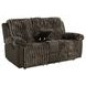 Dionysus Brown Glider Reclining Loveseat with USB Charging and LED
