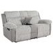 Dionysus Gray Glider Reclining Loveseat with USB Charging and LED