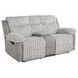 Dionysus Gray Glider Reclining Loveseat with USB Charging and LED