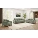 Watton Olive Green Living Room Set with Pillows