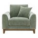 Watton Olive Green Upholstered Lounge Chair with Pillow