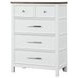 Pinetop White and Dark Brown 5 Drawer Chest