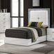 Stoholm White Twin Platform Bed with LED