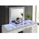 Stoholm White 9 Drawer Glass Top Vanity with Mirror and LED