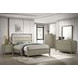 Rainier Gray and White Queen Upholstered Panel Bed with LED