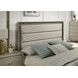 Rainier Gray and White Queen Upholstered Panel Bed with LED