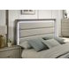 Rainier Gray and White Queen Upholstered Panel Bed with LED