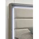 Rainier Gray and White Queen Upholstered Panel Bed with LED