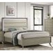 Rainier Gray and White Queen Upholstered Panel Bed with LED