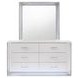Hazeline White 6 Drawer Dresser with LED
