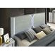 Cleburne Light Gray King Panel Bed with LED