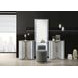 Cleburne Light Gray Vanity Set with Stool and LED