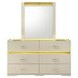 Lucida Beige 6 Drawer Dresser with LED