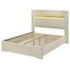 Lucida Beige Upholstered Panel Bedroom Set with LED