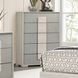 Lincolt White Wash and Stone Gray 5 Drawer Chest
