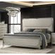 Sheridan Dark Walnut and White Queen Panel Bed with LED Light