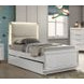 Lareina Pearl White Youth Panel Bedroom Set with Trundle