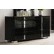 Sinistra Piano Black Platform Bedroom Set with LED Light