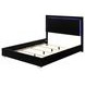 Sinistra Piano Black Platform Bedroom Set with LED Light