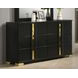 Lillestrom Black and Gold 6 Drawer Dresser