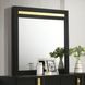 Lillestrom Black and Gold Panel Bedroom Set with Underbed LED Light