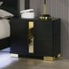 Lillestrom Black and Gold 2 Drawer Nightstand