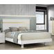 Lillestrom White and Gold Panel Bedroom Set with Underbed LED Light
