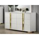 Lillestrom White and Gold Panel Bedroom Set with Underbed LED Light