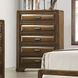 Caerwys Brown and Light Gray Upholstered Panel Bedroom Set