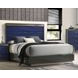 Hartlepool Ash Gray and Indigo Blue Queen Low Profile Bed