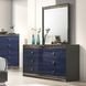 Morcote Ash Gray and Indigo Blue 6 Drawer Dresser