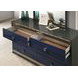 Morcote Ash Gray and Indigo Blue 6 Drawer Dresser