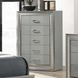Cassiopeia Metallic Gray 5 Drawer Chest