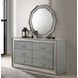Cassiopeia Metallic Gray 6 Drawer Dresser