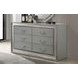 Cassiopeia Metallic Gray Panel Bedroom Set