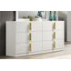 Basildon White and Gold 6 Drawer Dresser