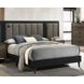 Chalfont Dark Brown Upholstered Panel Bedroom Set with Wall Panel