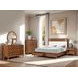 Hepburne Walnut and White Upholstered Storage Panel Bedroom Set with LED