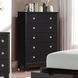 Torrance Black and White Upholstered Storage Panel Bedroom Set with LED