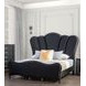 Eleanora Black Queen Upholstered Panel Bed