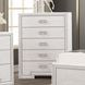Basilone Rustic White 5 Drawer Chest