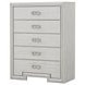 Basilone Rustic White 5 Drawer Chest